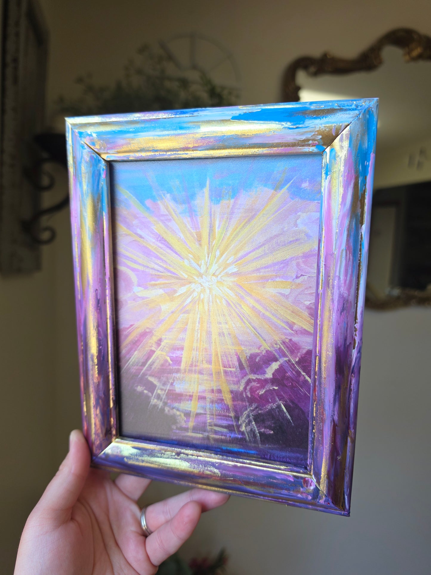 Today, You Will Be With Me In Paradise. Print Inside Hand Painted Frame.