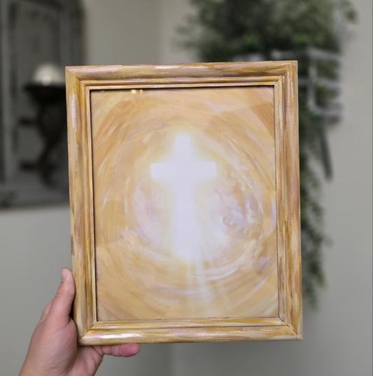 Jesus is The Light. Print Inside Painted Frame.