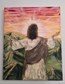 In The Beginning, God Created The Heavens and The Earth. Original Painted Textured Artwork.