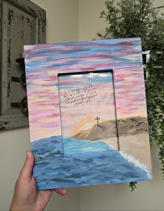 Your Hand Will Guide Me. Print Inside Painted Frame.