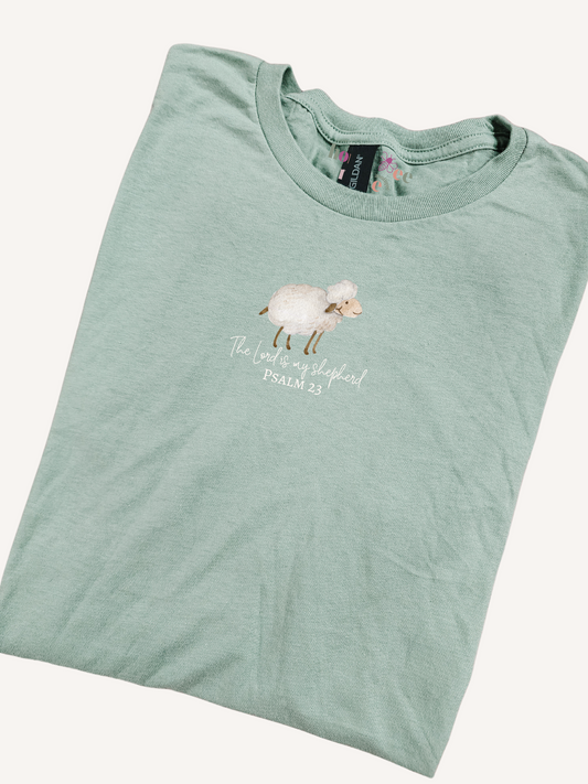 The Lord is My Shepherd Sage Green Tee.