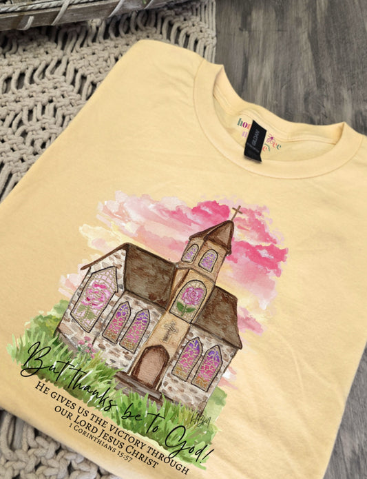 But Thanks Be To God. Daisy Yellow Tee.