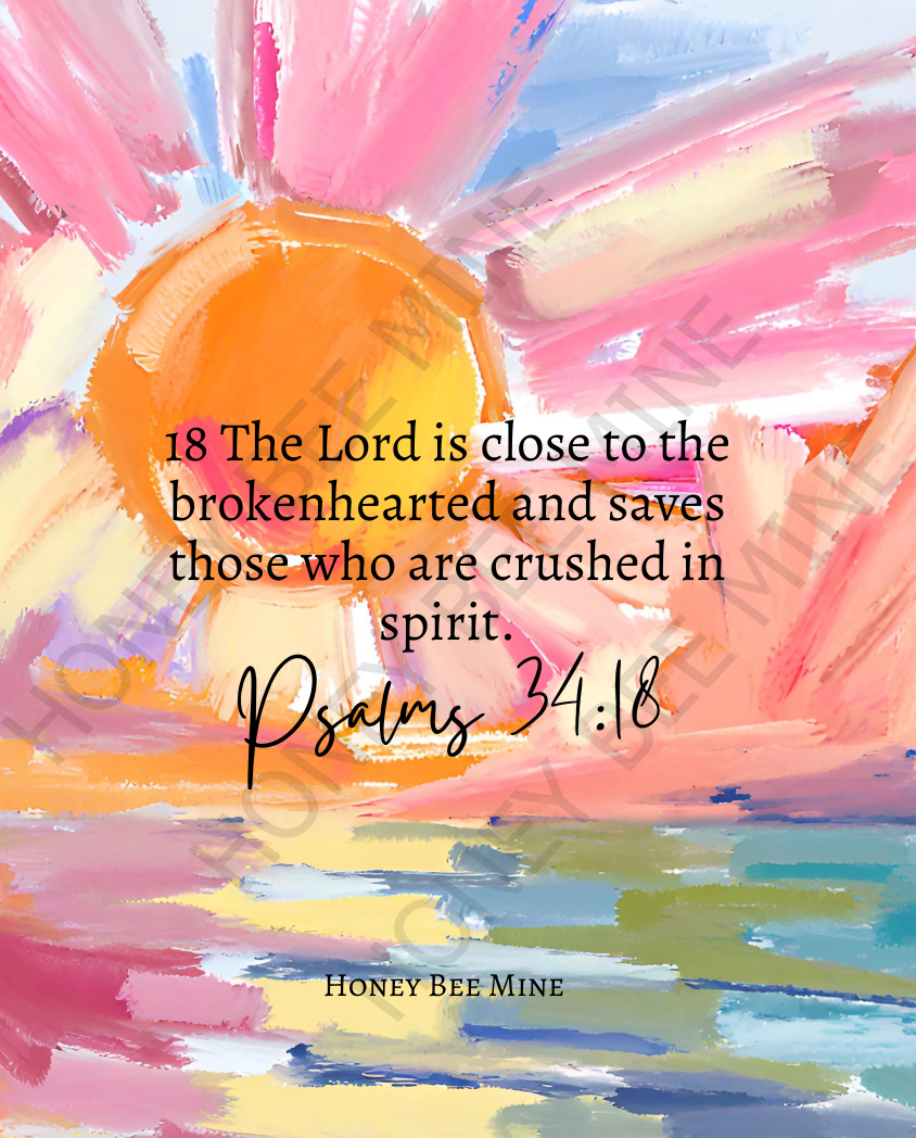 Psalm 34:18 Digital Download. (Free shipping)