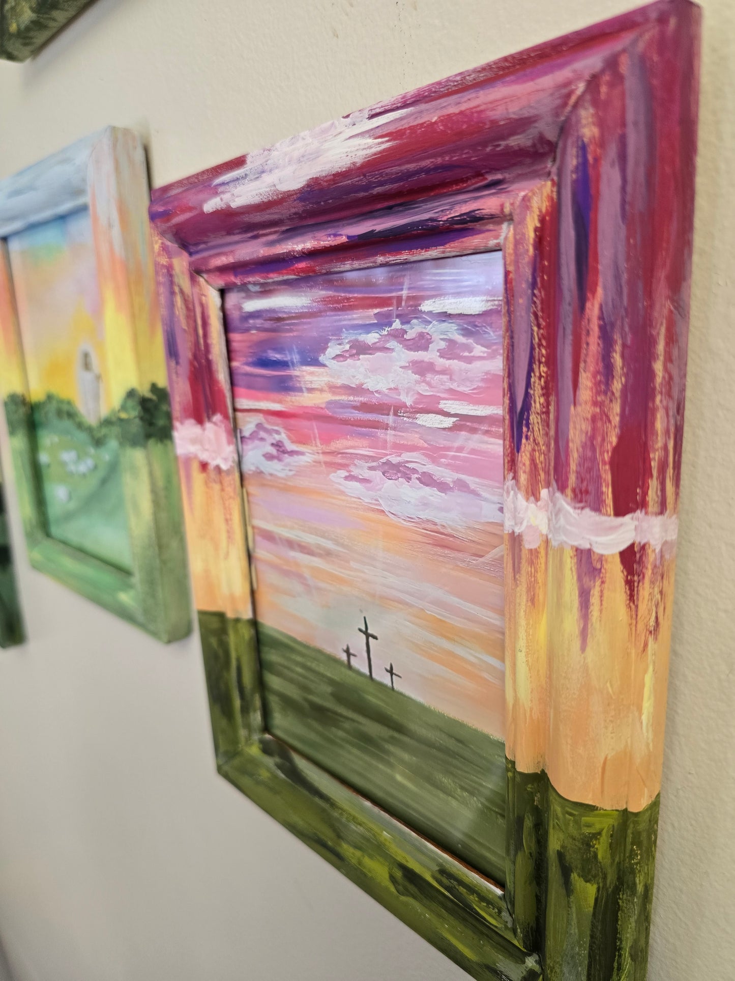 From Sunrise To Sunset His Name is To Be Praised. Print Inside Original Painted Frame.