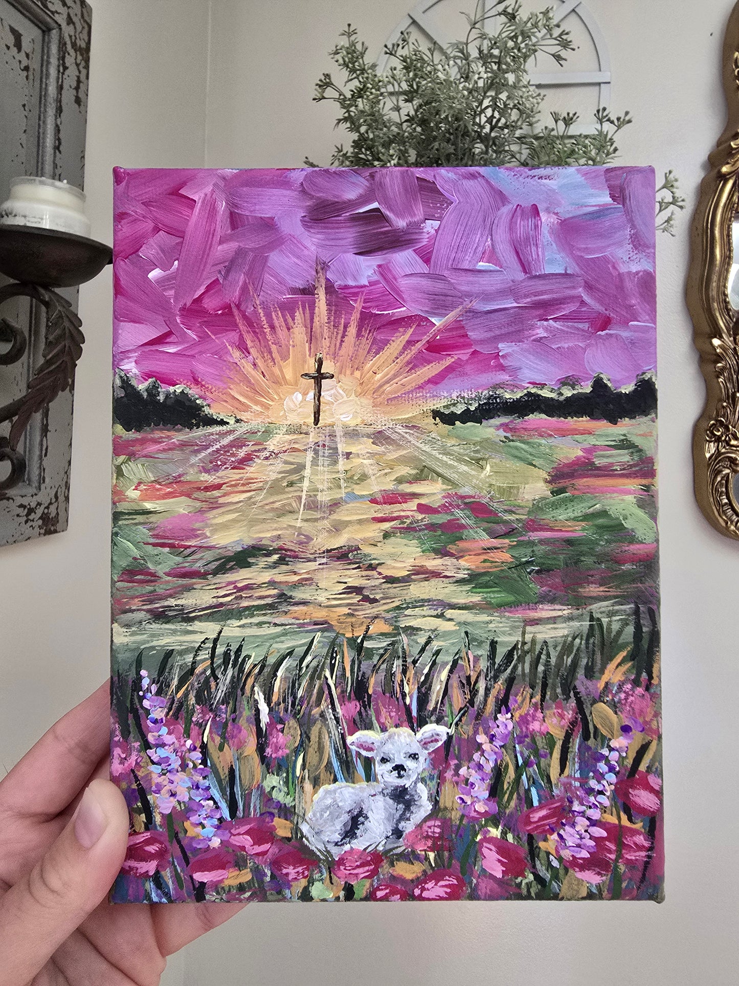 6x8in He Left The 99. Original Painted Canvas Artwork.