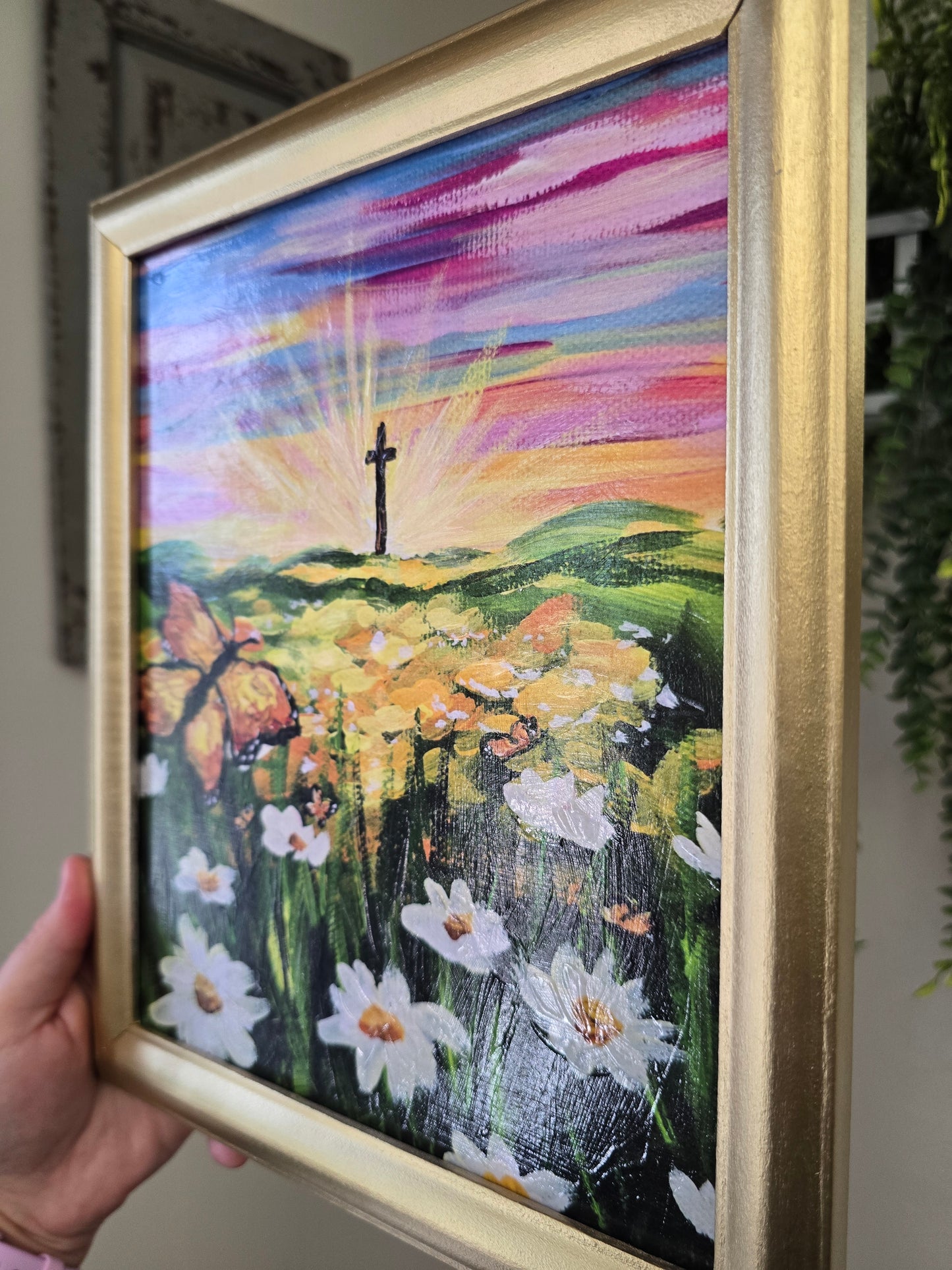 Be Transformed by The Renewing Of Your Mind. Canvas Inside Golden Painted Frame. (Read Description)