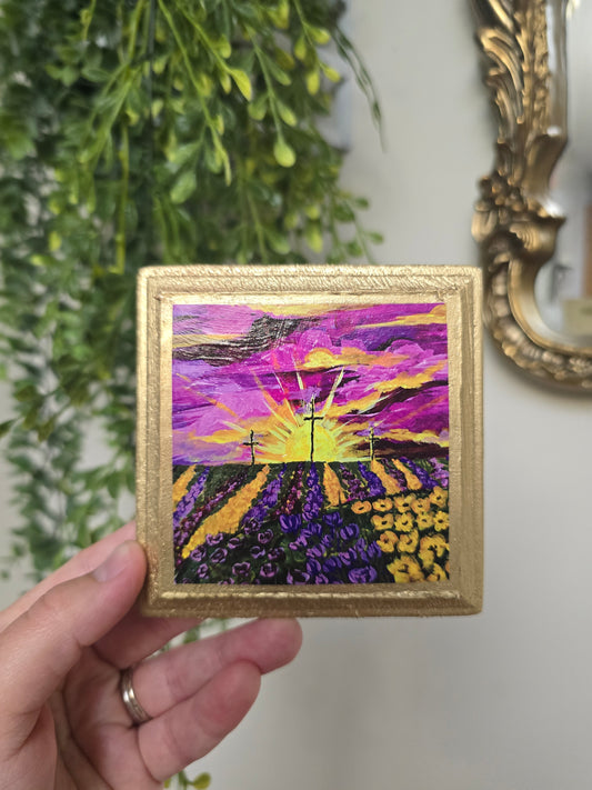 Fields Of Peace. Mini Textured Art Print.