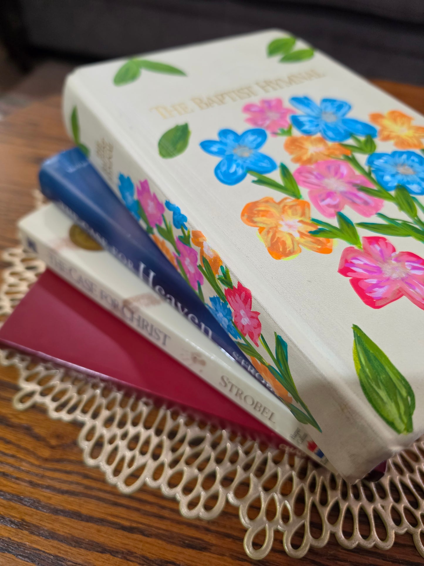 Hand Painted Baptist Hymnal Table Top Decor.