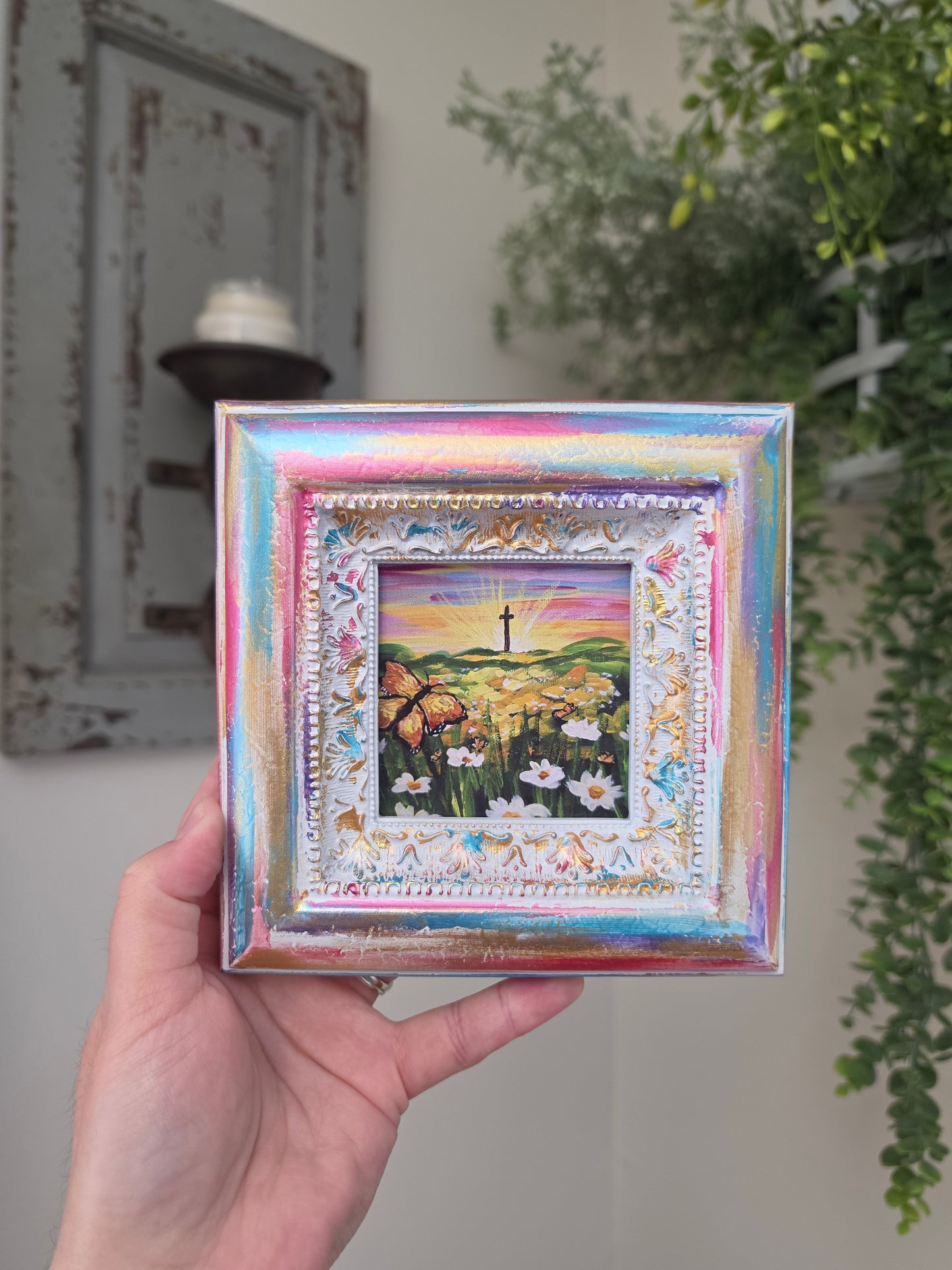 Be Transformed. Print Inside Handmade Painted Frame.