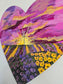16x18in Fields Of Peace. Original Artwork Large Wooden Heart.