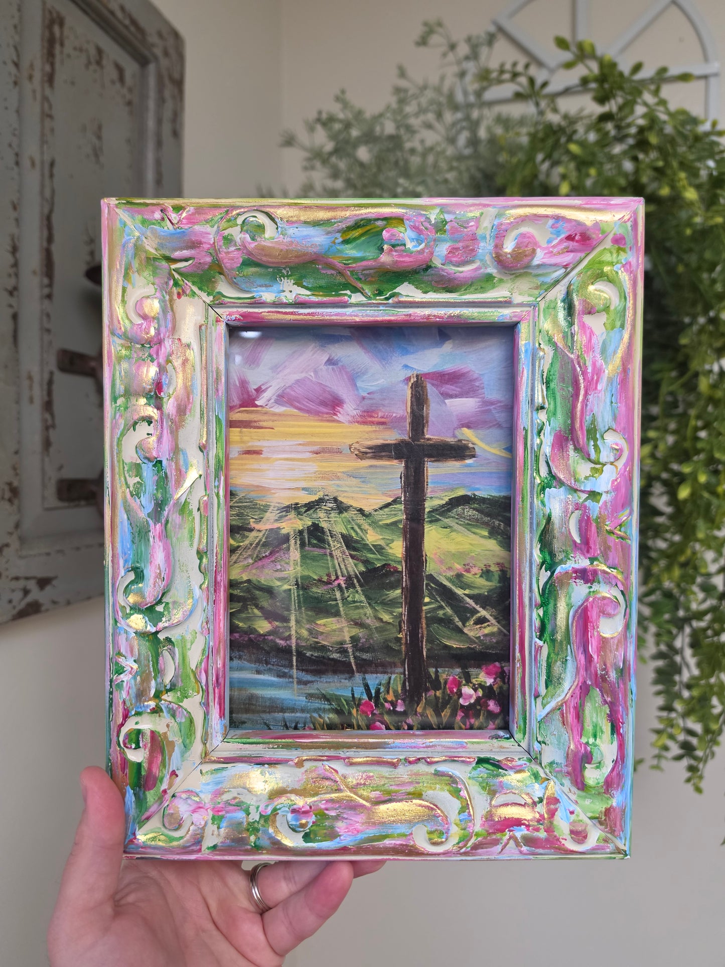 Root Yourself In Him & Watch The Transformation. Art Print Inside Painted Wooden Frame.