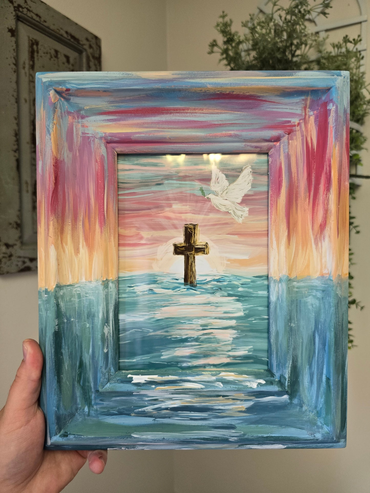 New Beginnings. Print In Painted Wooden Frame.