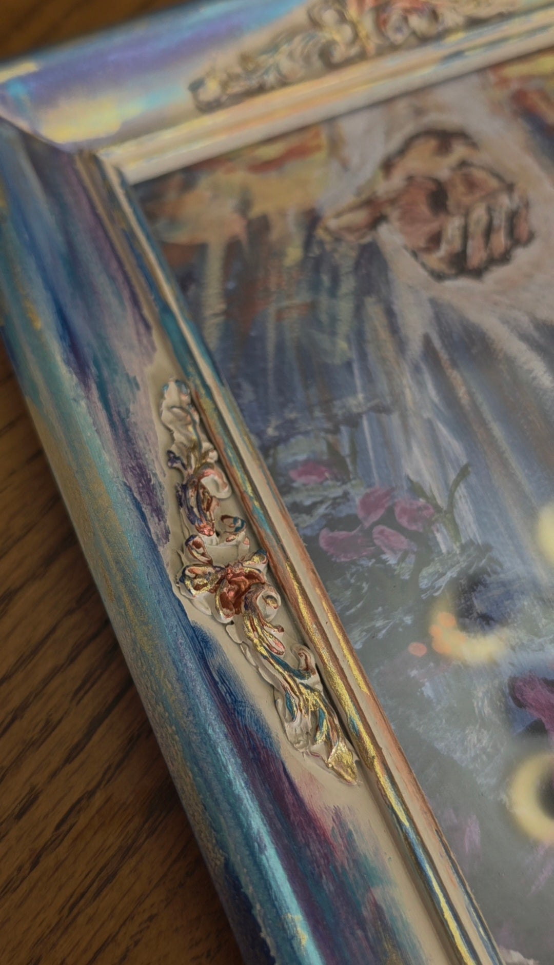 Beauty At Rock Bottom. Print Inside Handmade Painted Frame.