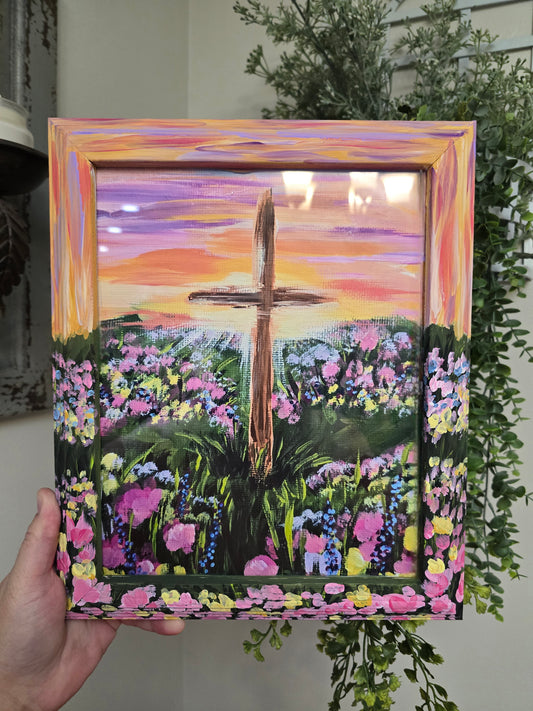 I Am The Living One. Art Print Inside Painted Wooden Frame.