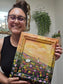 12x14in Guidance and Peace. Original Artwork Panel Canvas Inside Painted Wooden Frame.