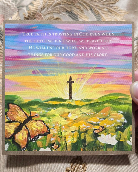 Christian Encouragment Artwork Card. He Will Work All For Good.