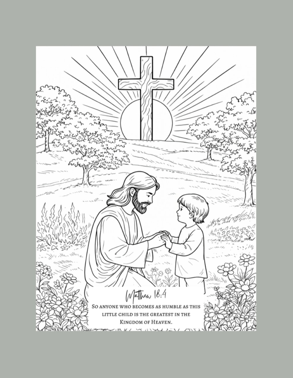 Be Humble As Children  Individual Coloring Page.