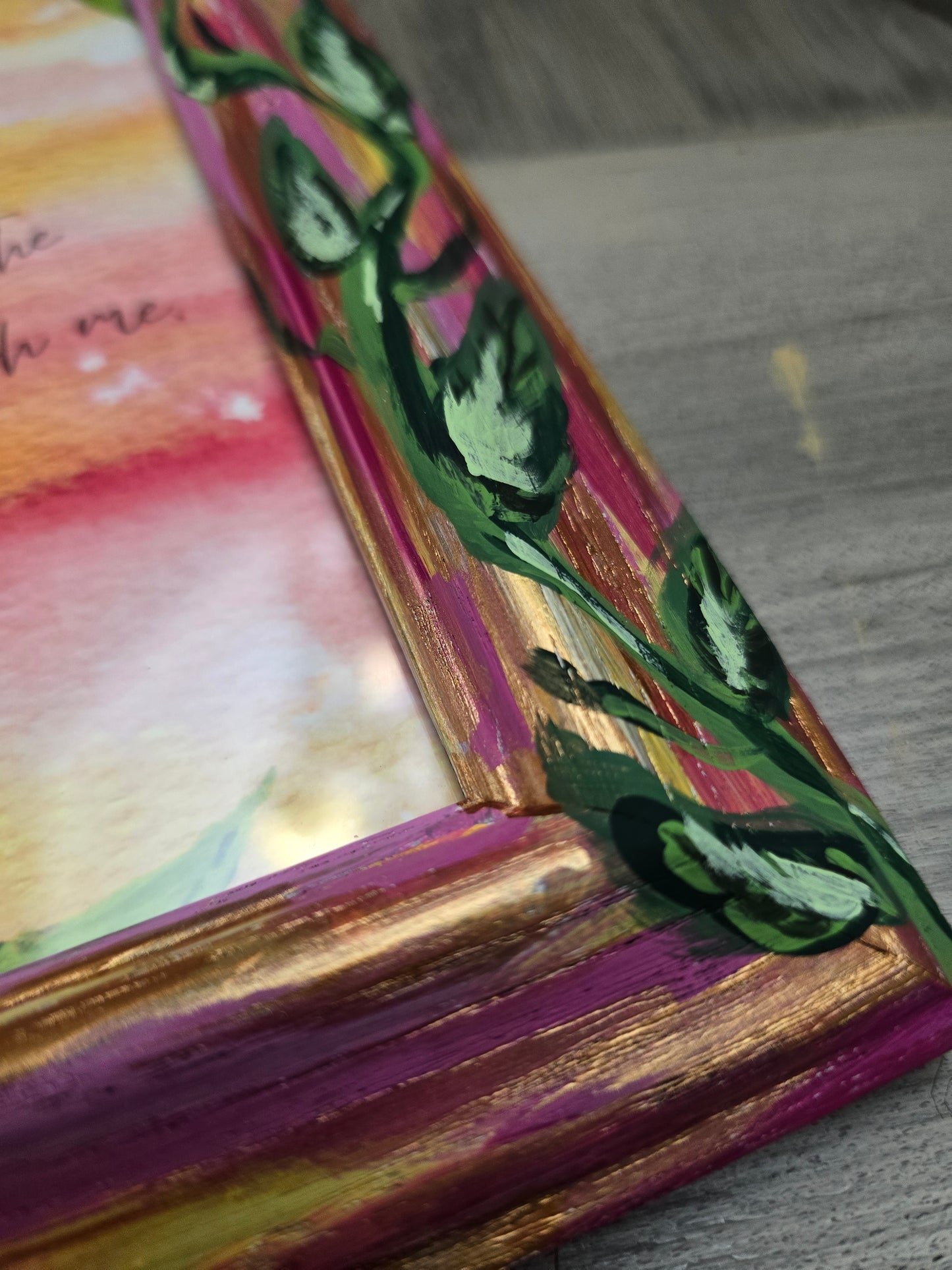 9.5x11.5in The Way The Truth The Life. Print Inside Original Painted Frame.