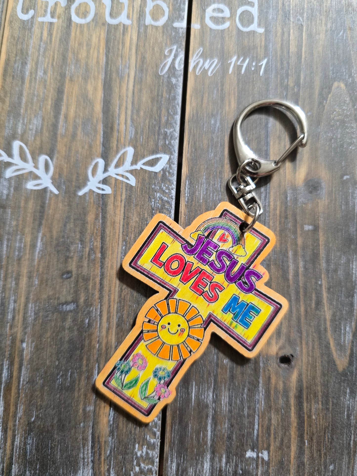 Jesus Loves Me Keychain. Hand Drawn By Brantley.