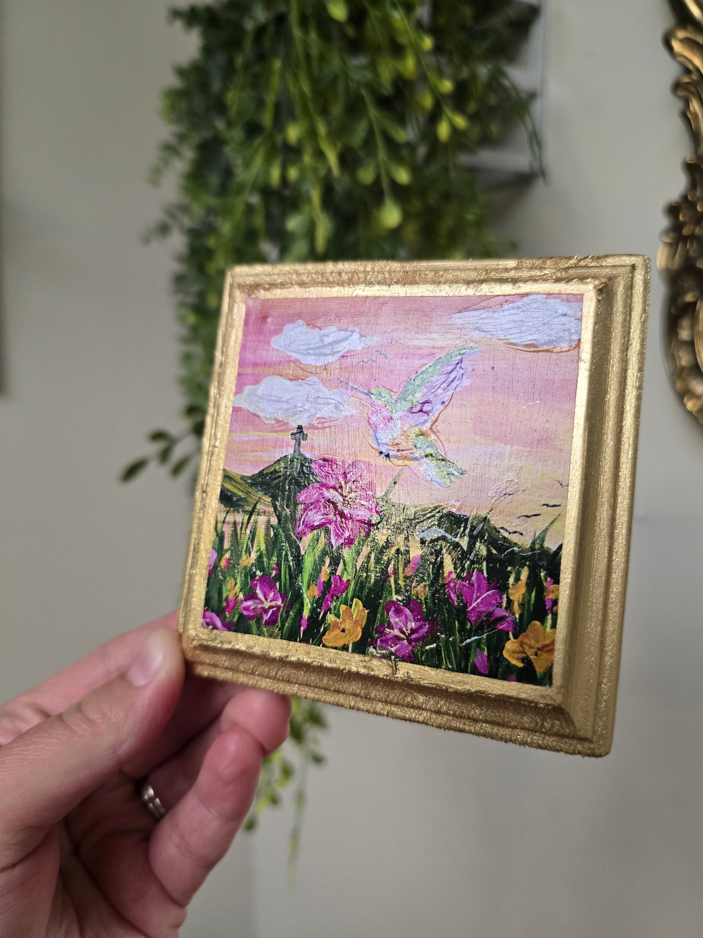 I Am With You Always. Mini Textured Art Print.