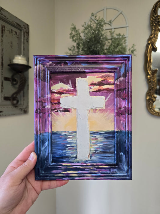 Washed With Pure Water. Print Inside Original Painted Wooden Frame.