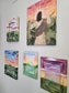 Consider The Wildflowers. Print Inside Original Painted Frame.