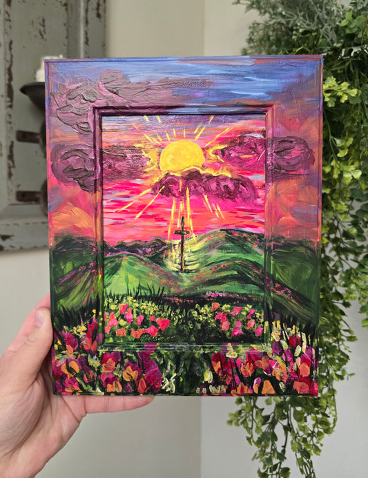 The Light Will Prevail. Photo Art Print Inside Original Painted Wooden Frame.