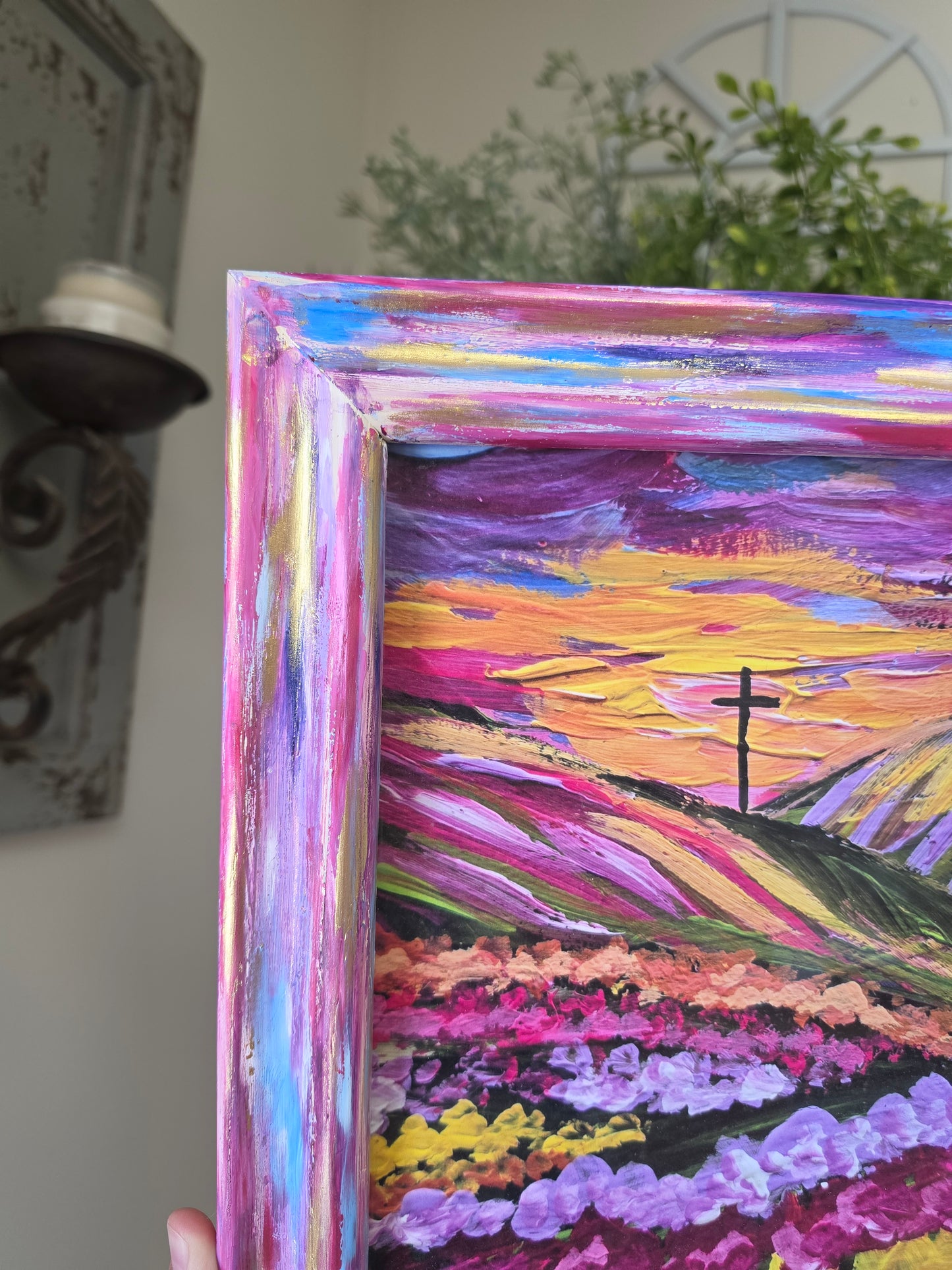 Come Near To God. He Will Come Near To You. Print Inside Hand Painted Frame.