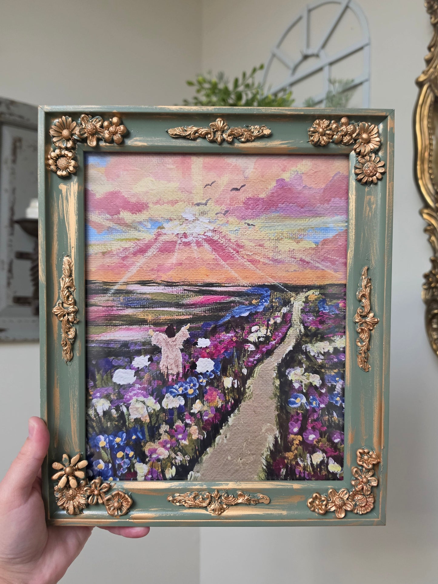 Set Your Mind On Things Above. Print Inside Handmade Frame.