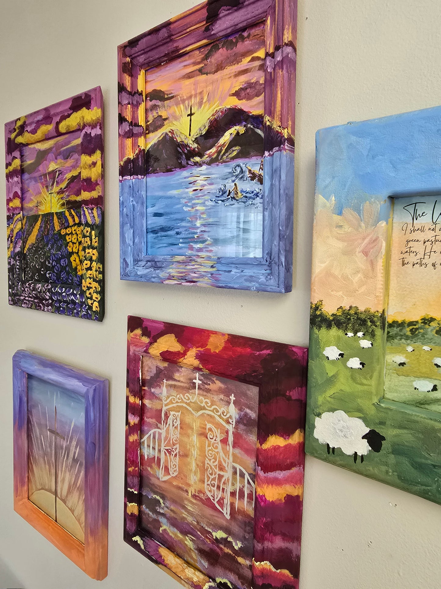 11x13in. Arise and Shine. Print Inside Orignal Painted Wooden Frame.