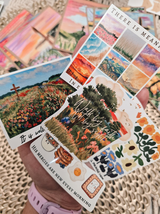 5 Piece Mystery Pack. Artwork Vinyl Waterproof Stickers.