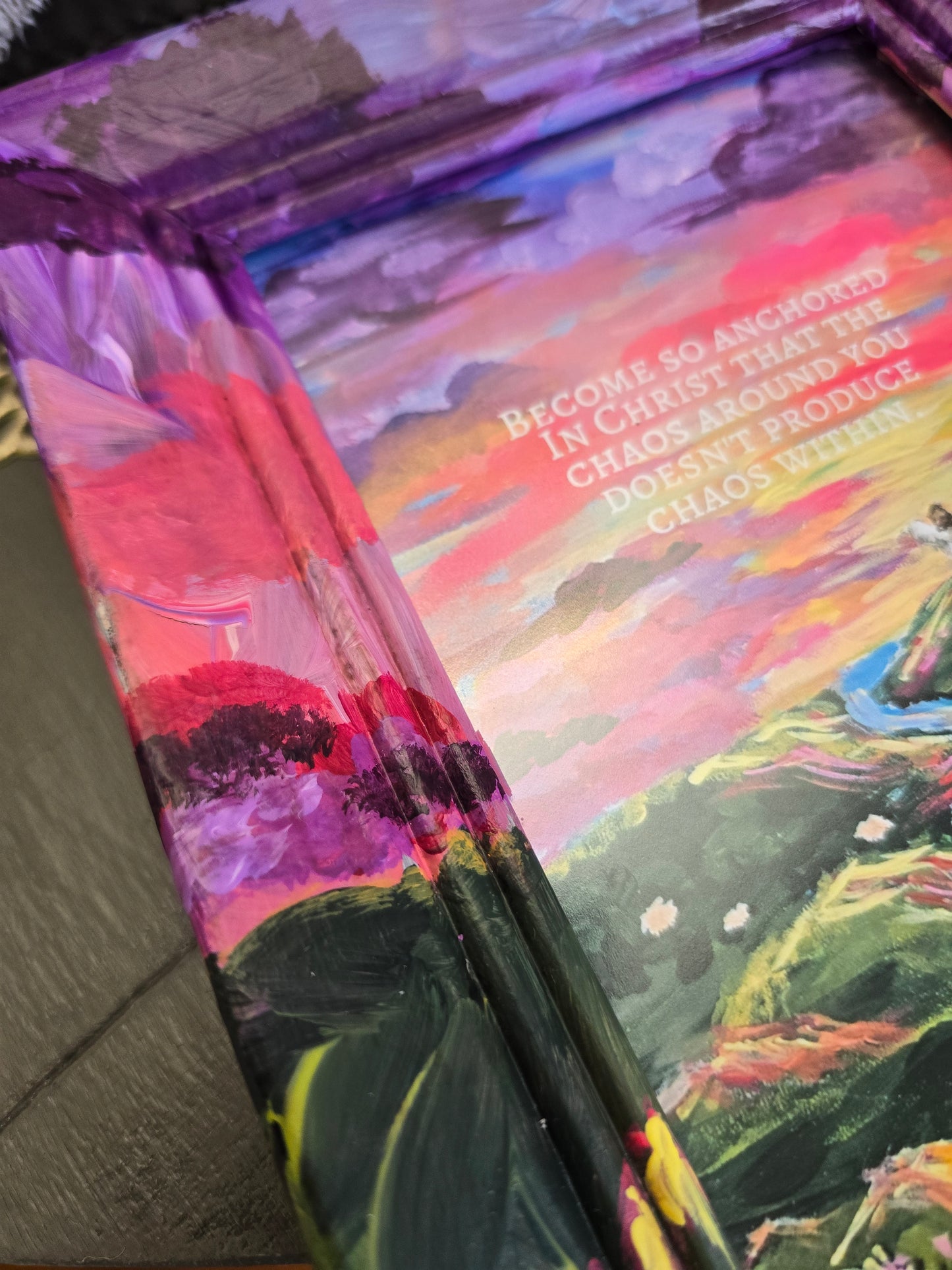 Living Waters. Art Print Inside Original Painted Wooden Frame