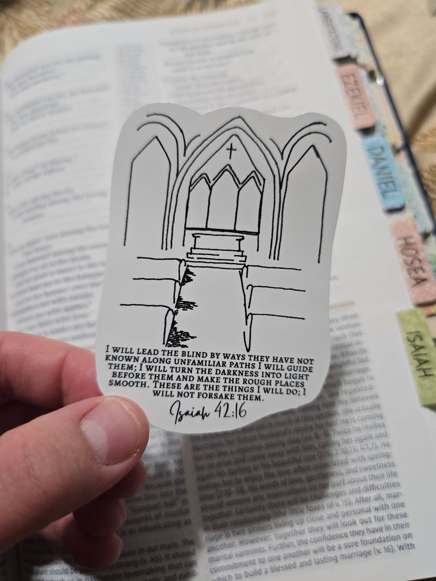 He Will Turn The Dark Light And The Rough Smooth. Artwork Vinyl Waterproof Sticker.