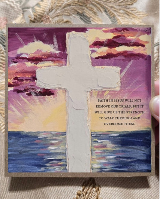 Christian Encouragment Artwork Card. Faith Gives Us Strength.