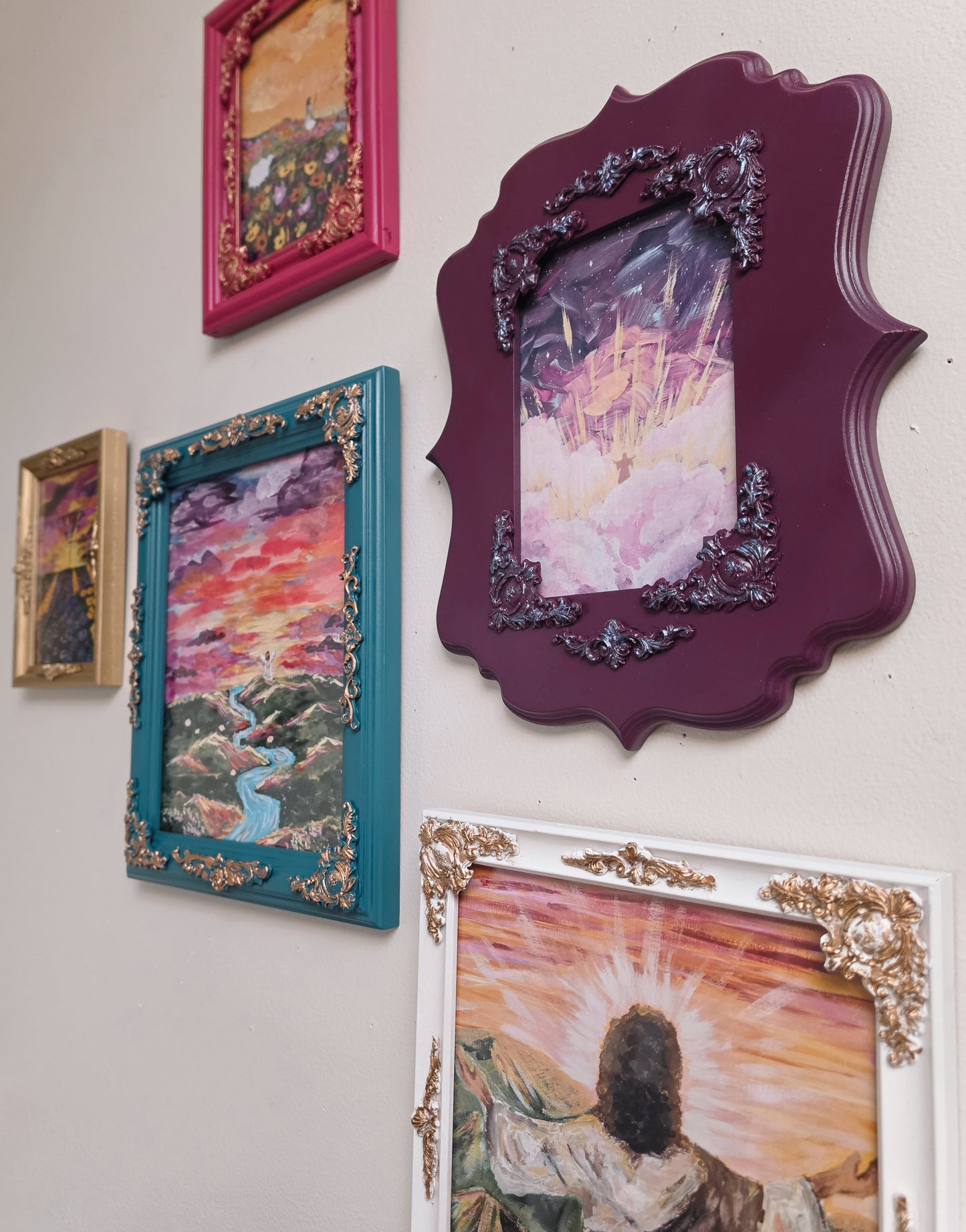 The Old Rugged Cross Hymn on HBM Art. Print Inside Hand Painted Frame.