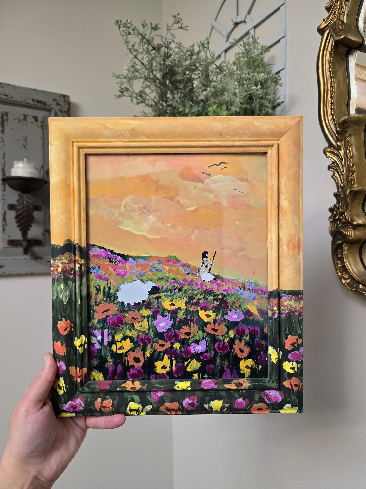 This Is The Way. Print Inside Original Painted Wooden Frame.