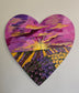 16x18in Fields Of Peace. Original Artwork Large Wooden Heart.
