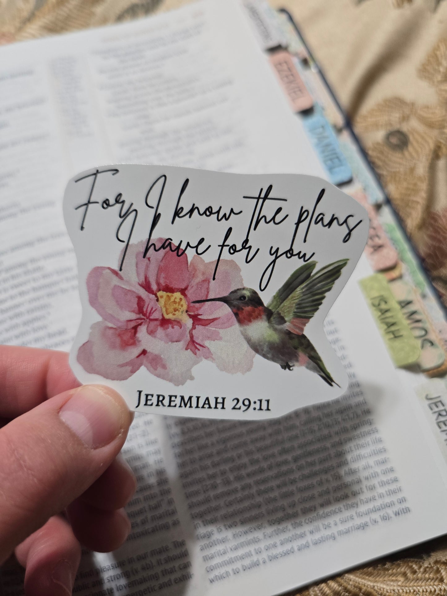 For I Know The Plans I Have For You. Artwork Vinyl Waterproof Sticker.