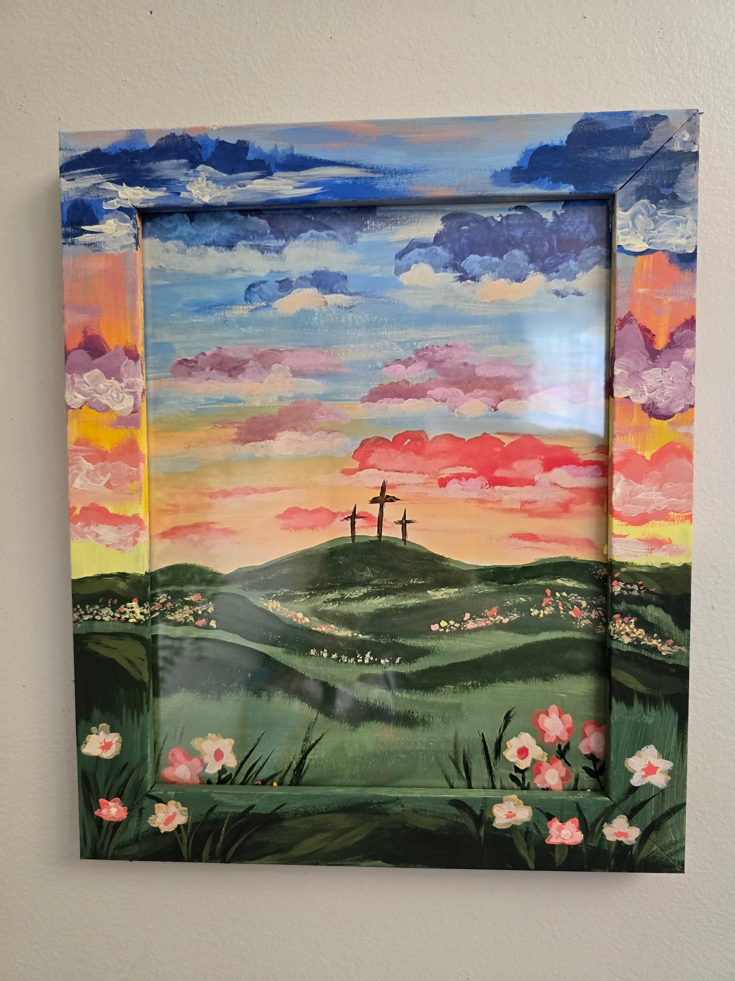 For By Him All Things Were Created. Print Inside Original Painted Frame.