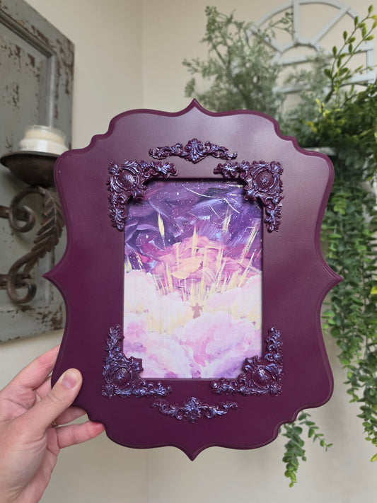 He Is Coming Back. Canvas Textured Art Print Inside Handmade Frame.