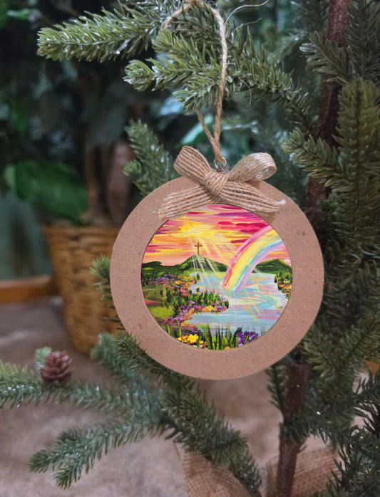 I Have Set My Rainbow In The Clouds. Artwork Ornament.