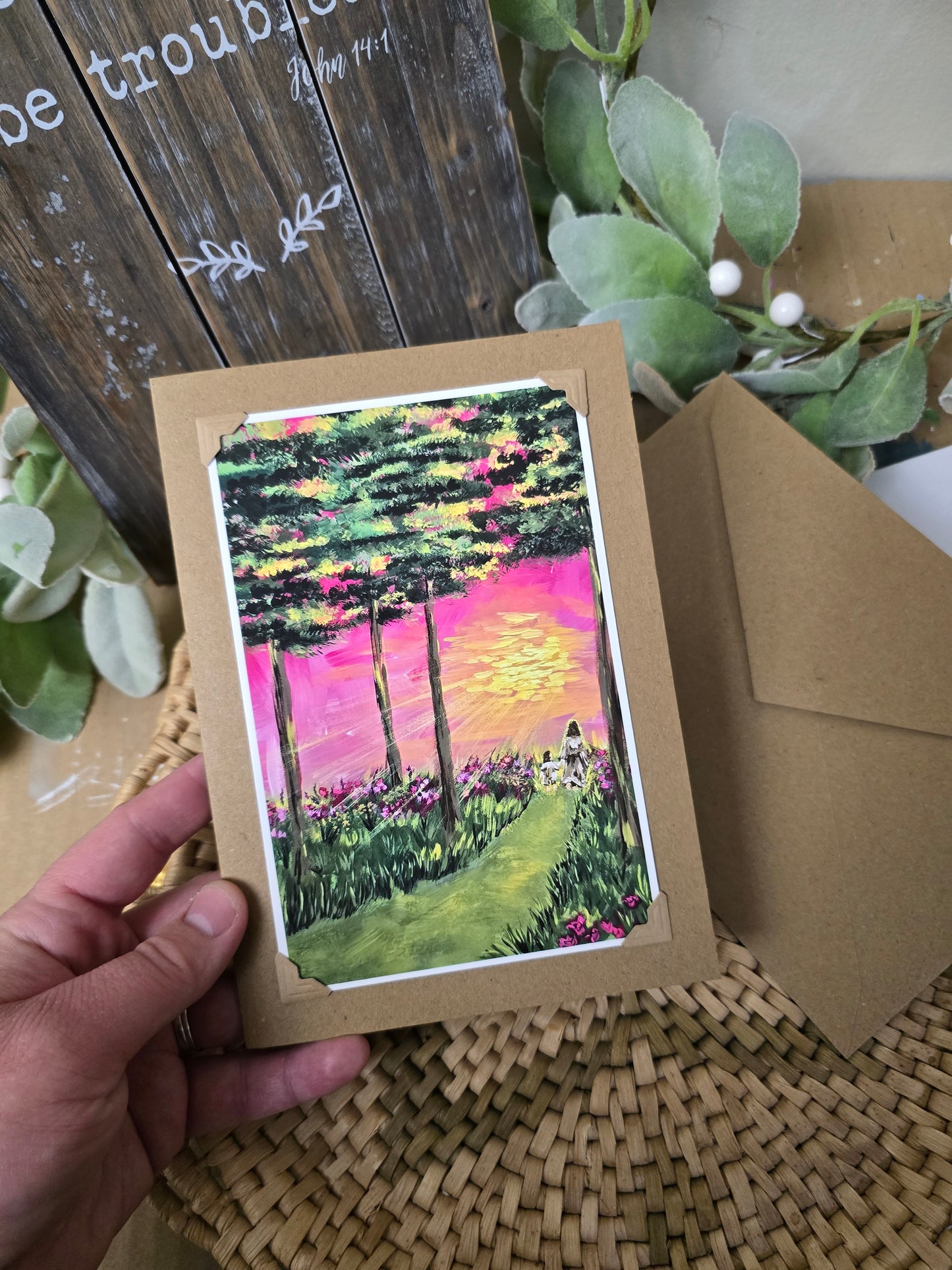 He Will Never Leave You. Handmade Artwork Greeting Card