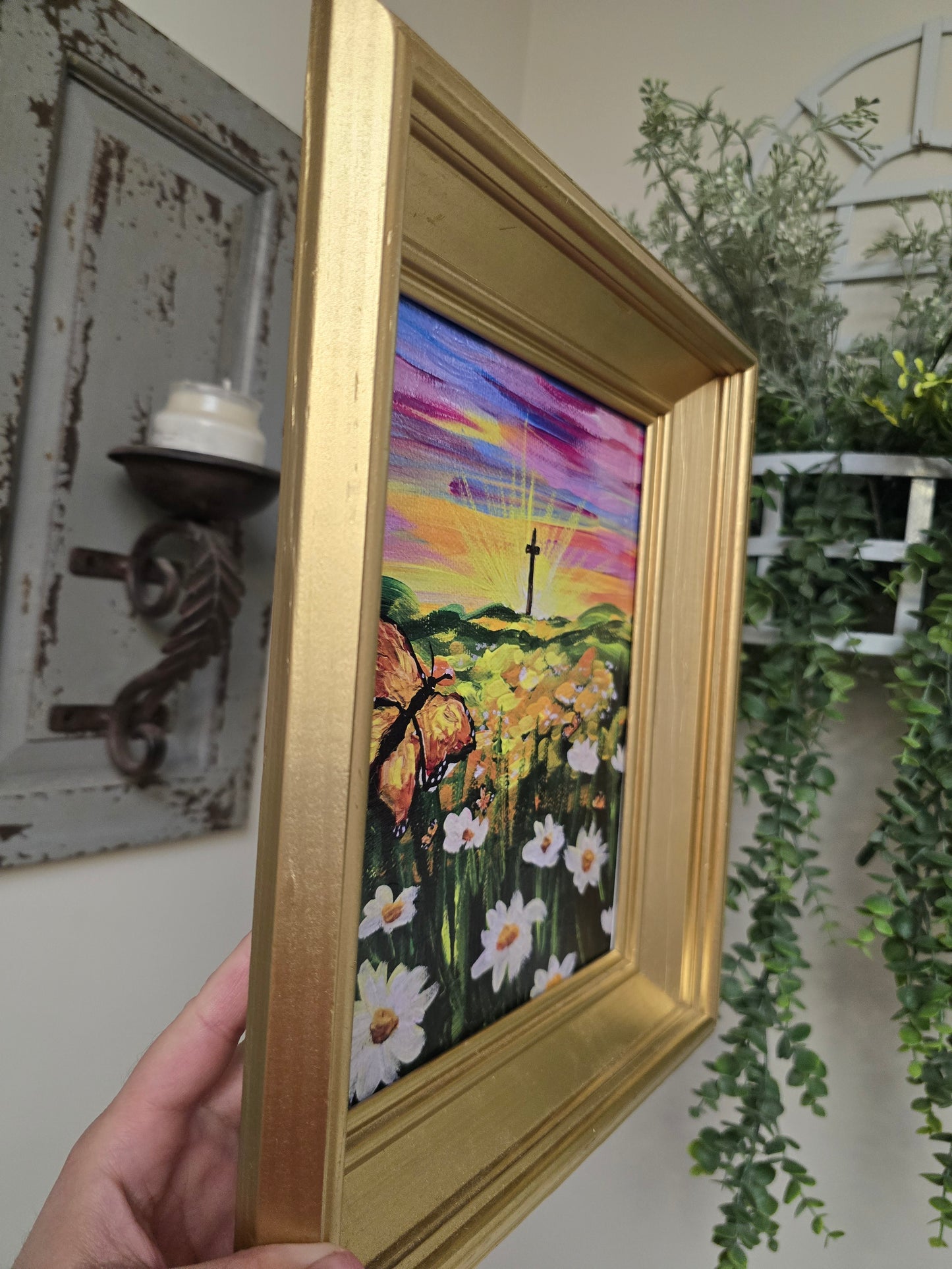Be Transformed. Heavy Golden Wooden Framed Textured Canvas Art Print.