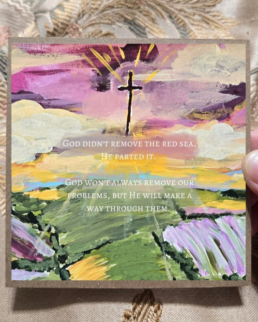 Christian Encouragment Artwork Card. He Will Make A Way.