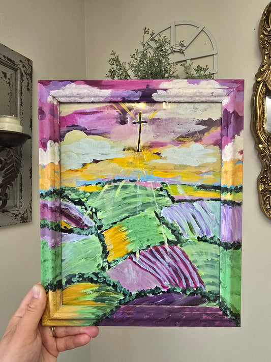 9.5x11.5in. Arise and Shine. Print Inside Orignal Painted Wooden Frame.