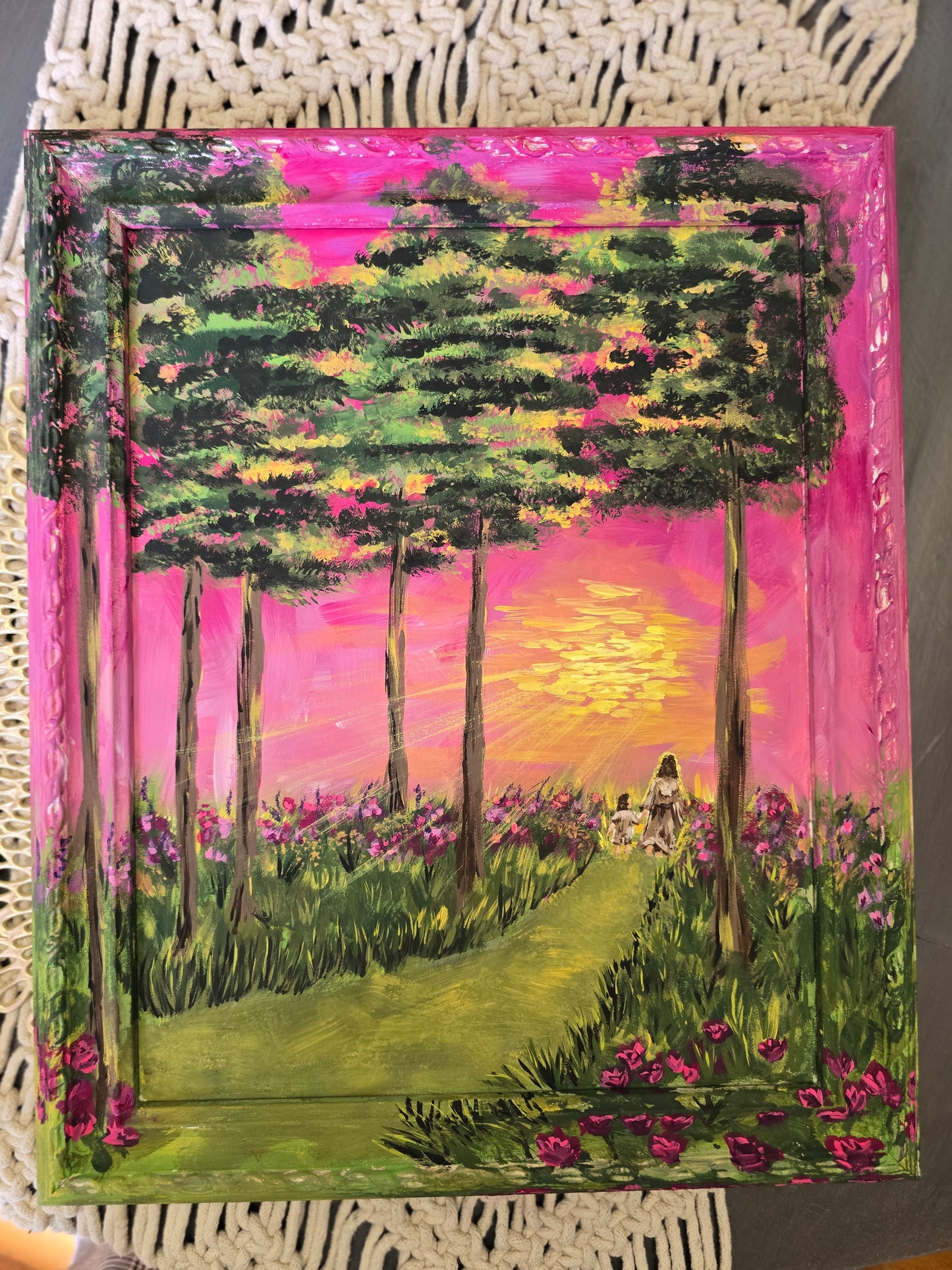 14x17in. He Will Never Leave You. Original Painted Canvas Artwork.