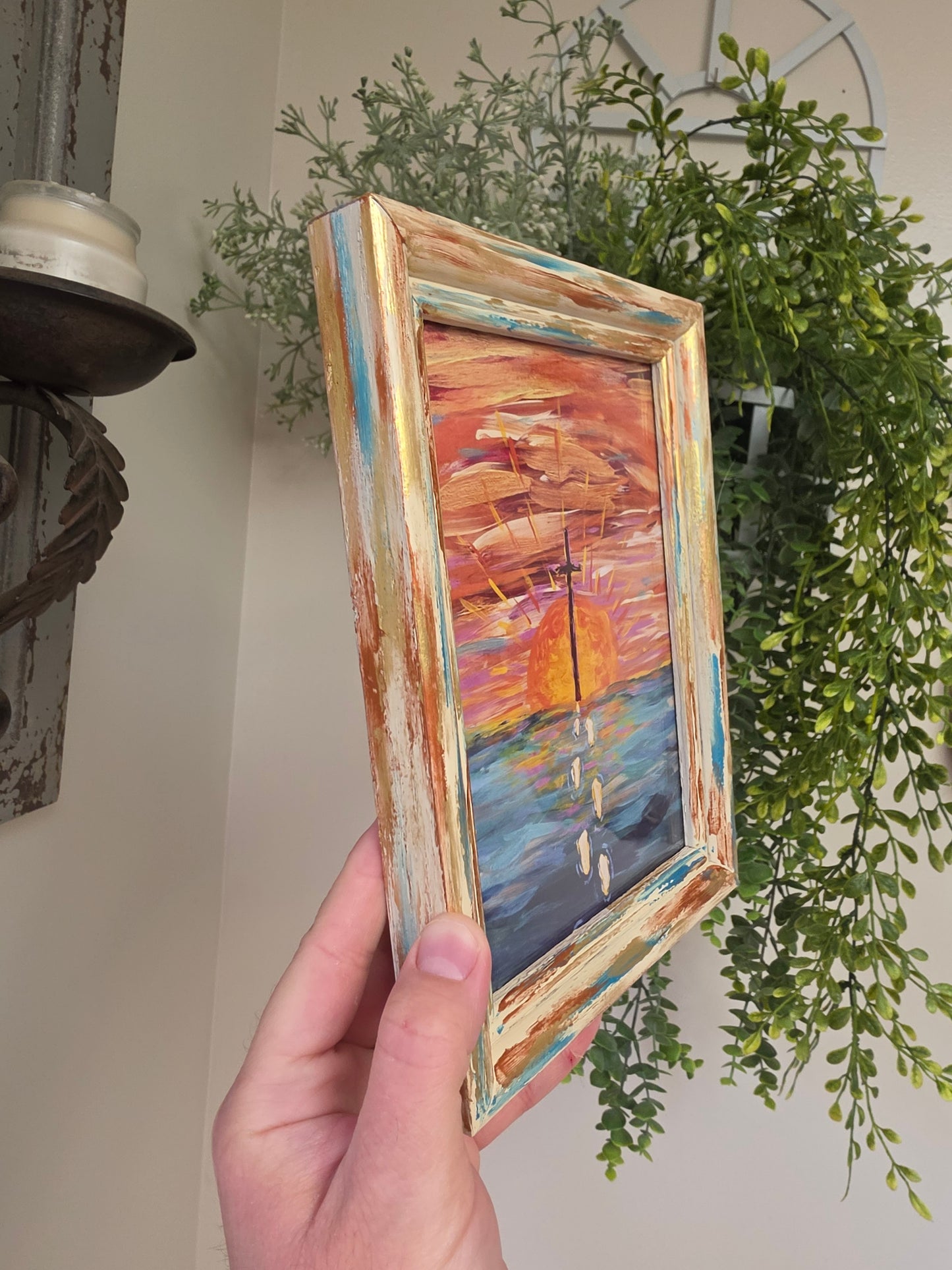 Selfless. Print Inside Hand Painted Frame.