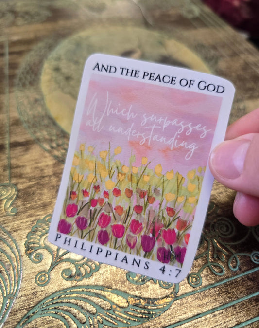 And The Peace of God. Vinyl Artwork Waterproof Sticker. Honey Bee Mine
