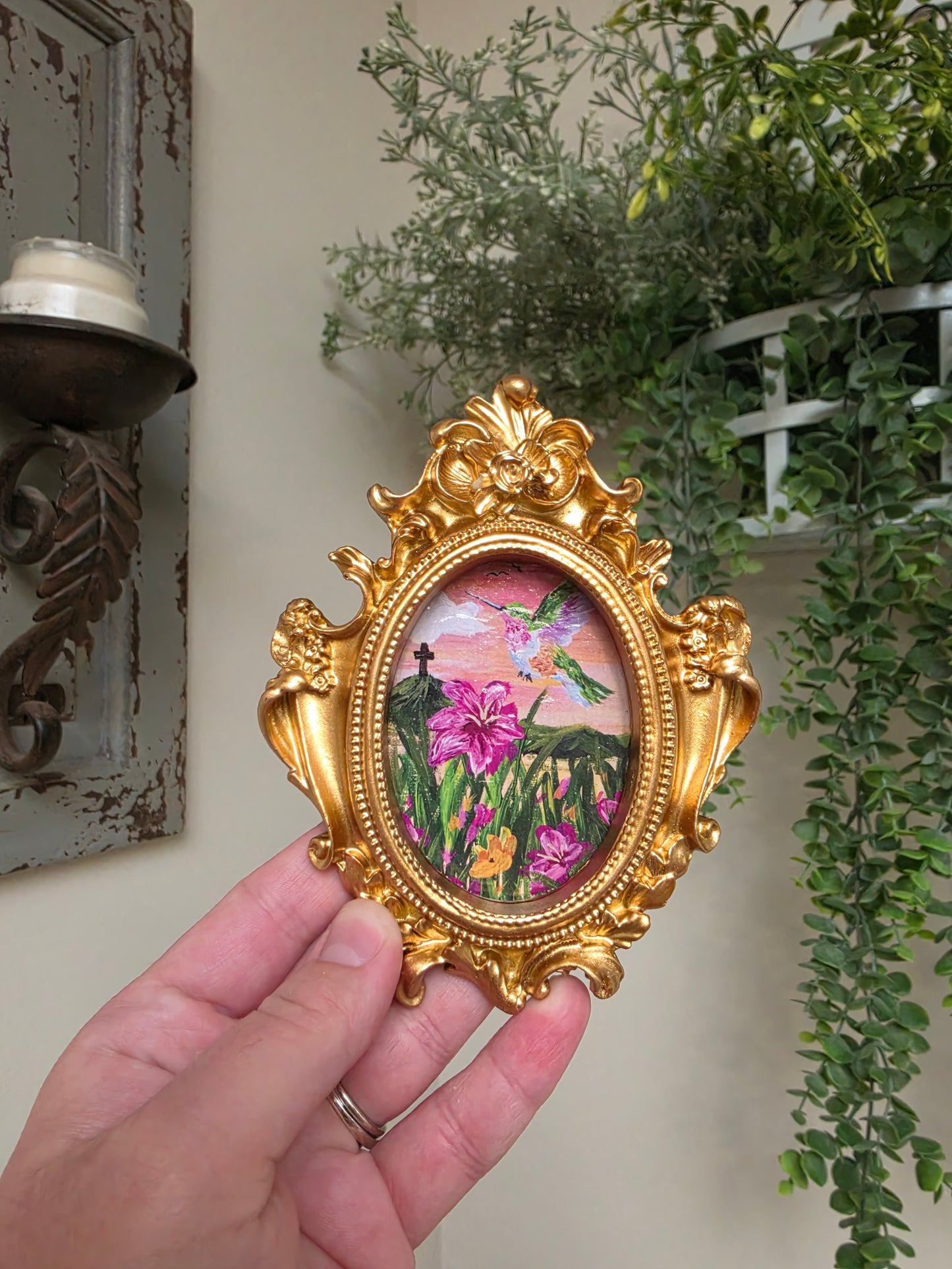 I Am With You Always. Textured Print Mini Ornate Frame Magnet.