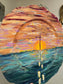 13in Diameter. Selfless. Original Painted Artwork On Wooden Plate.